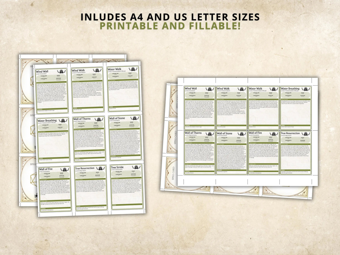 Druid DnD Spell Cards 5e 2014 FeyWorks.co.uk