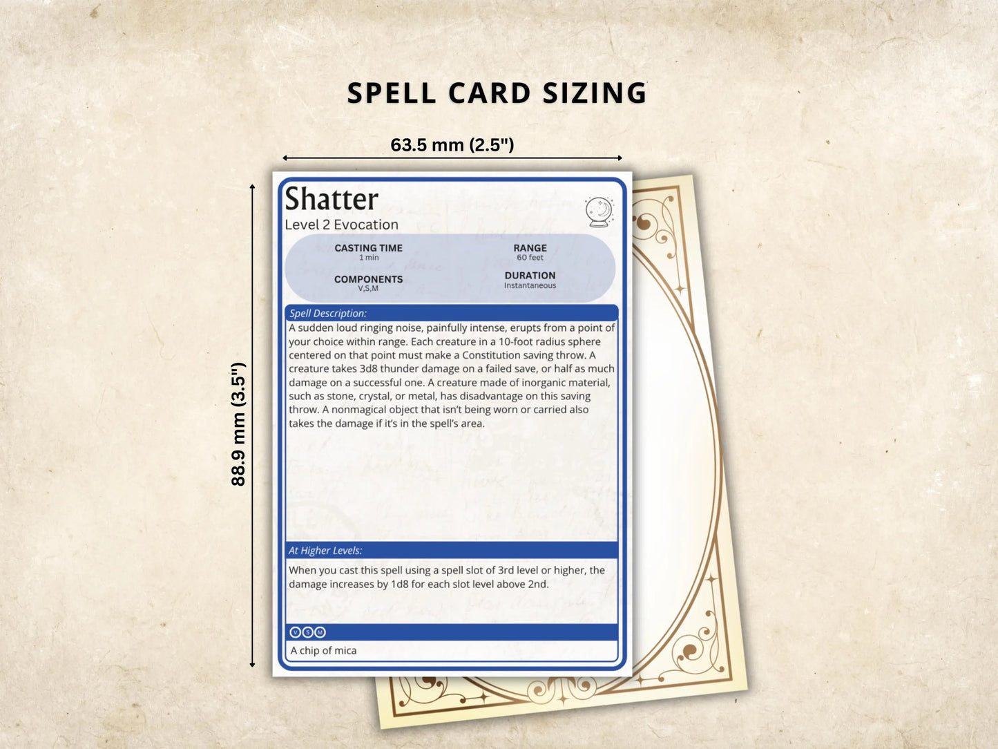 Wizard DnD Spell Cards 5e 2014 FeyWorks.co.uk
