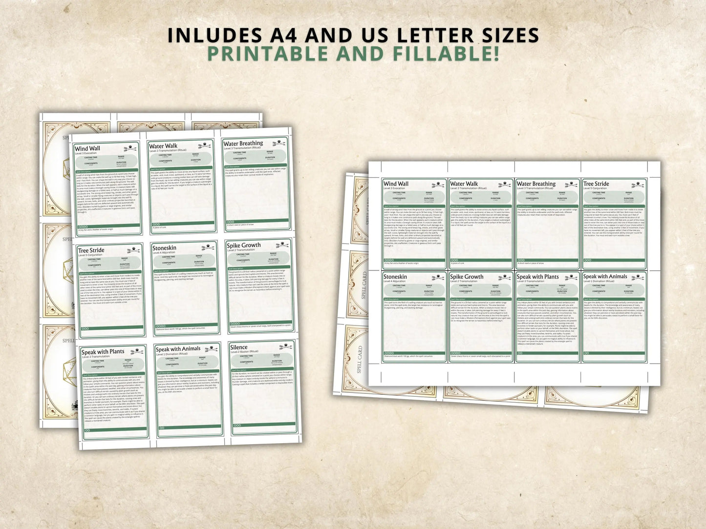 Ranger DnD Spell Cards 5e 2014 FeyWorks.co.uk
