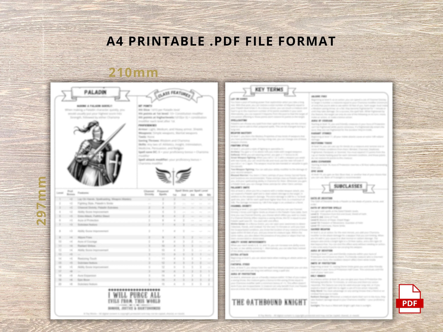 Paladin 5.5 2024 Reference Guide - Cheat Sheet FeyWorks.co.uk