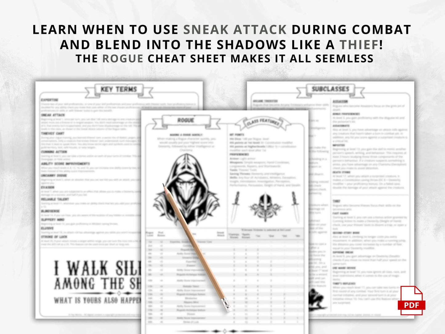 Rogue 5e 2014 Reference Guide - Cheat Sheet FeyWorks.co.uk