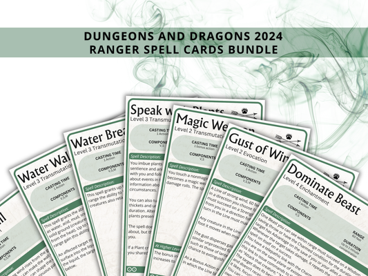 Ranger DnD Spell Cards 2024