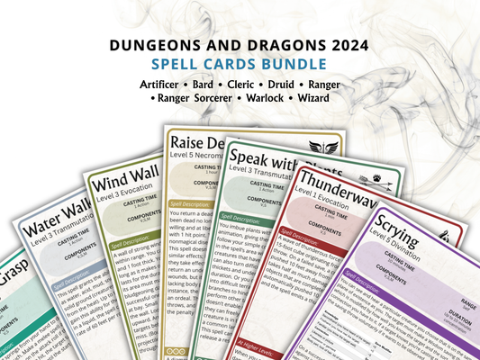 Complete DnD Spell Card Collection 5e 2024