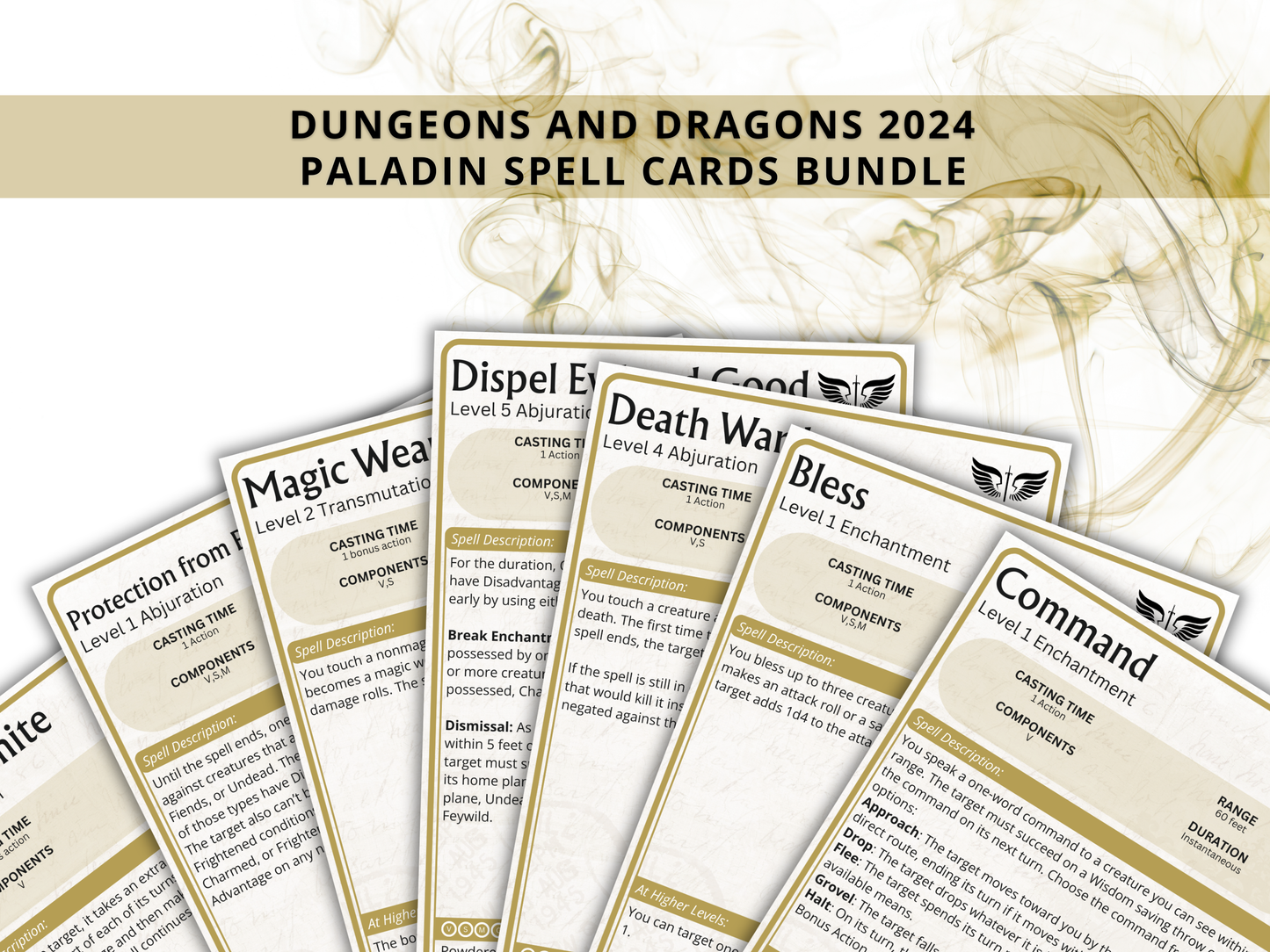 Paladin DnD Spell Cards 2024