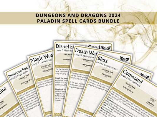 Paladin DnD Spell Cards 2024