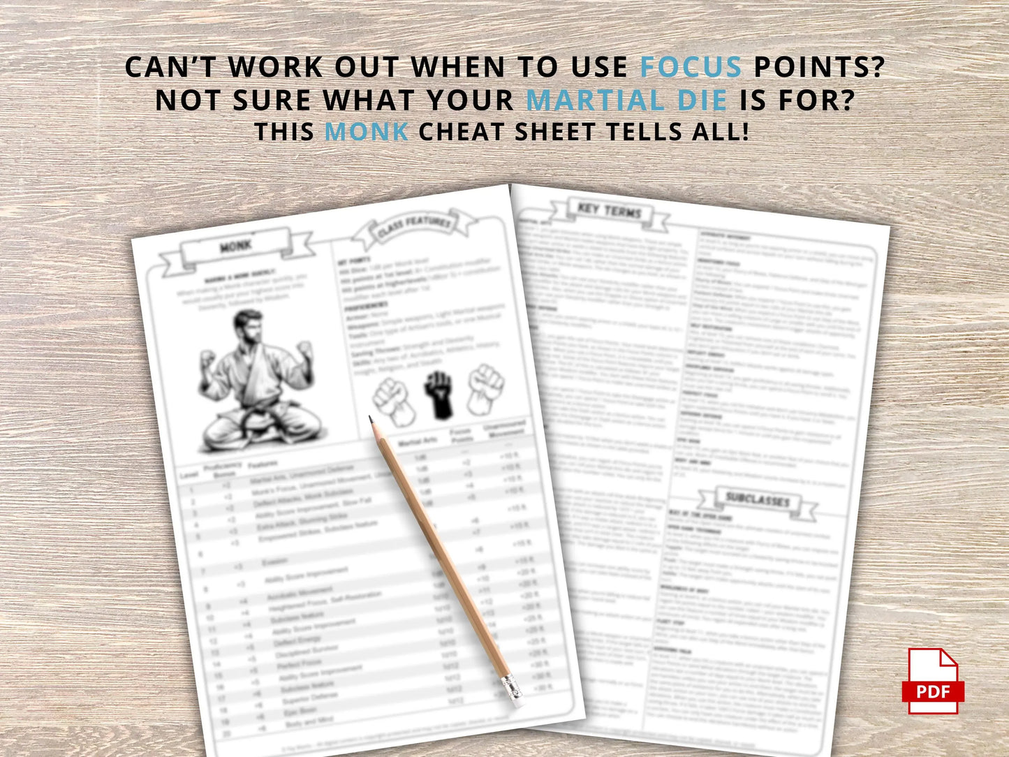 Monk 5.5 2024 Reference Guide - Cheat Sheet FeyWorks.co.uk