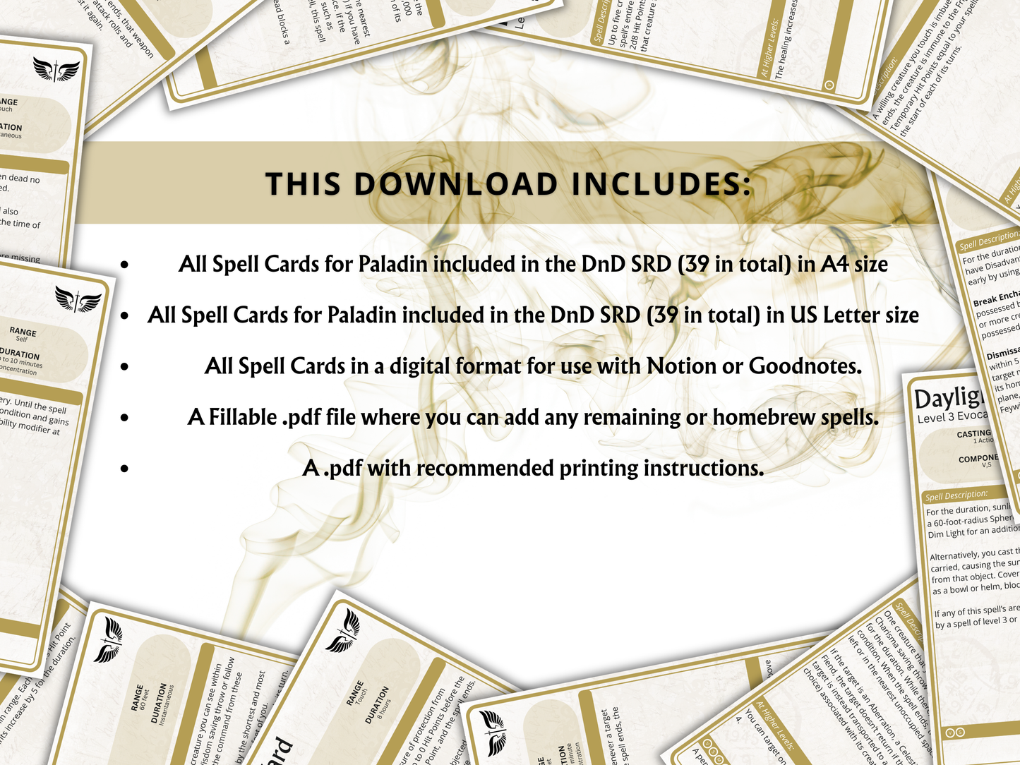 Paladin DnD Spell Cards 2024