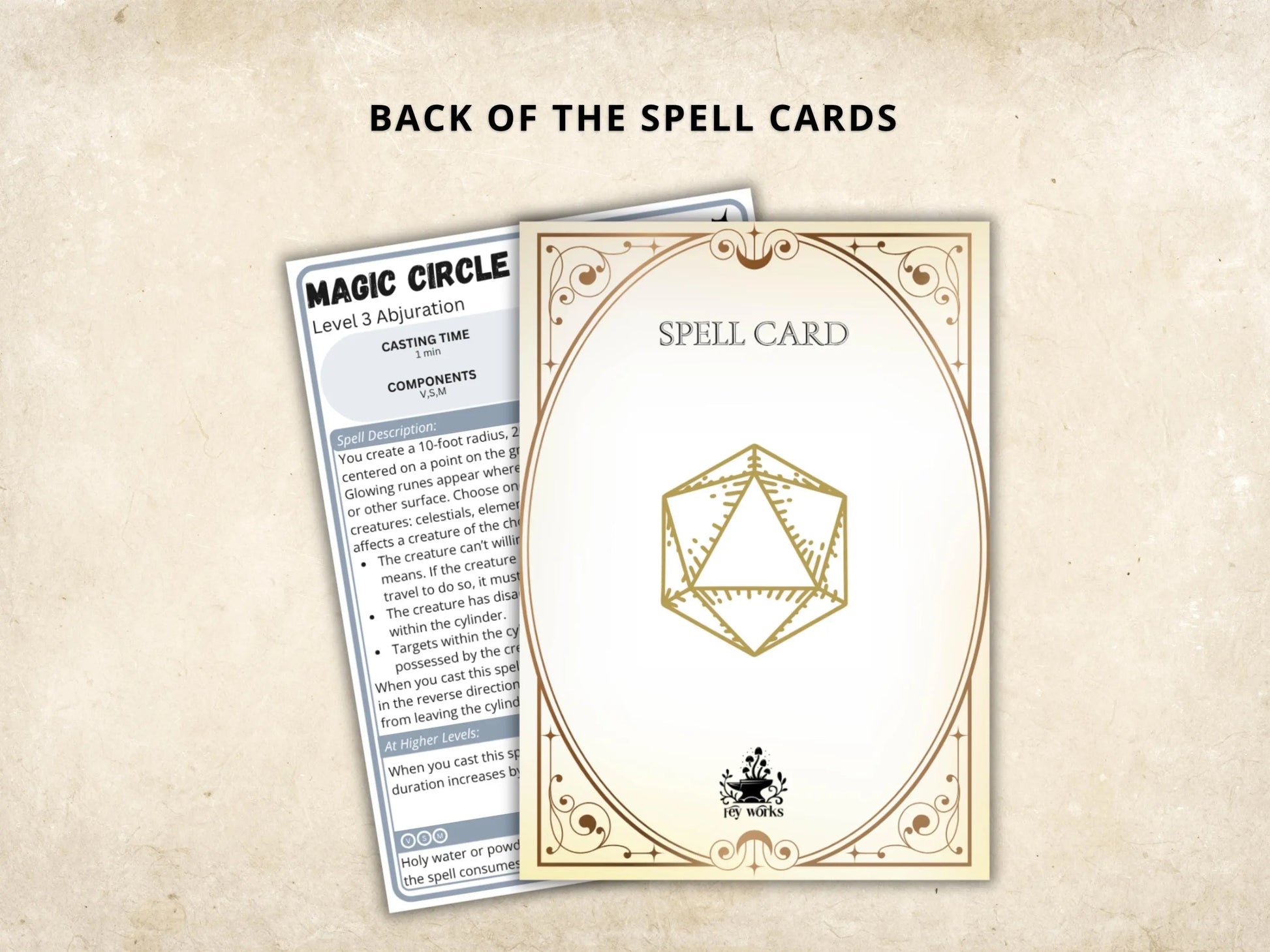 Cleric DnD Spell Cards 5e 2014 FeyWorks.co.uk