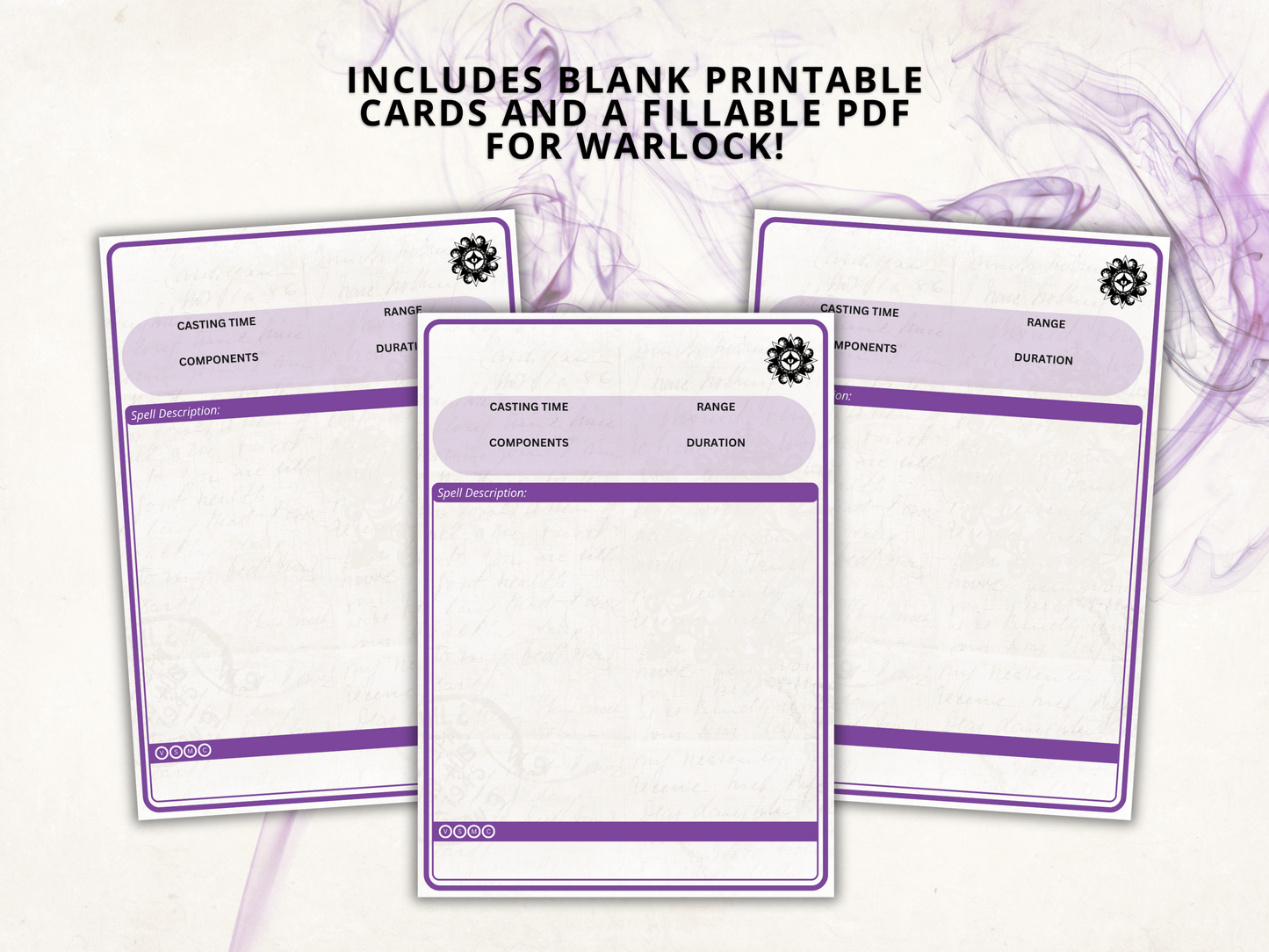 Warlock DnD Spell Cards 2024