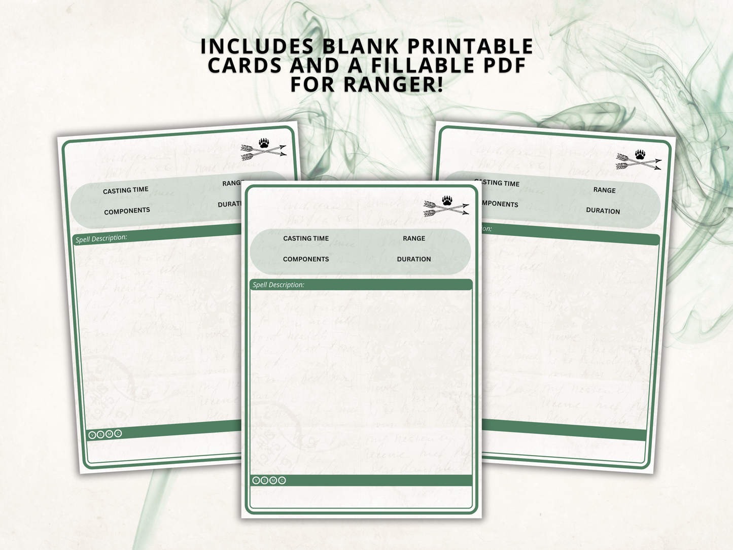 Ranger DnD Spell Cards 2024
