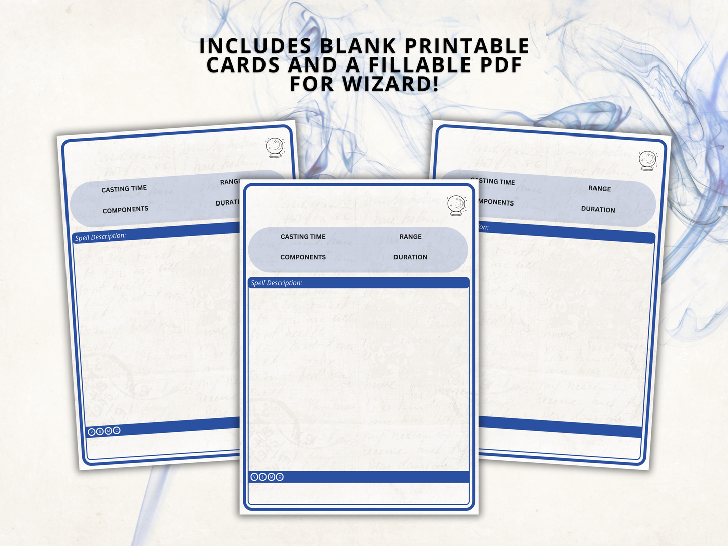 Wizard DnD Spell Cards 2024