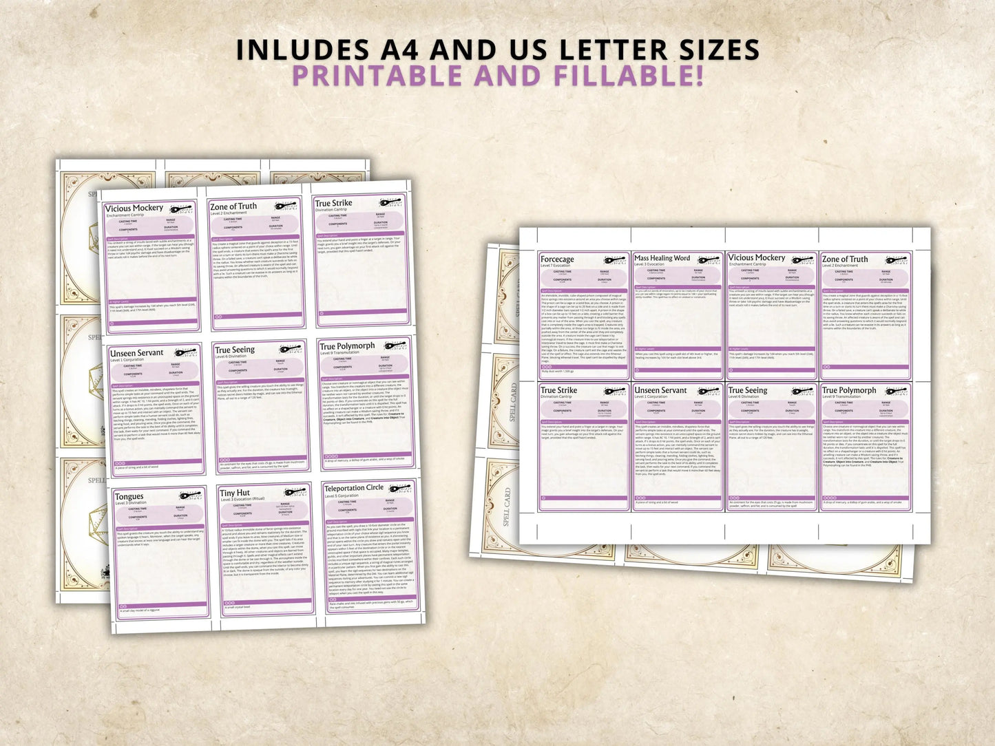 Bard DnD Spell Cards 5e 2014 FeyWorks.co.uk