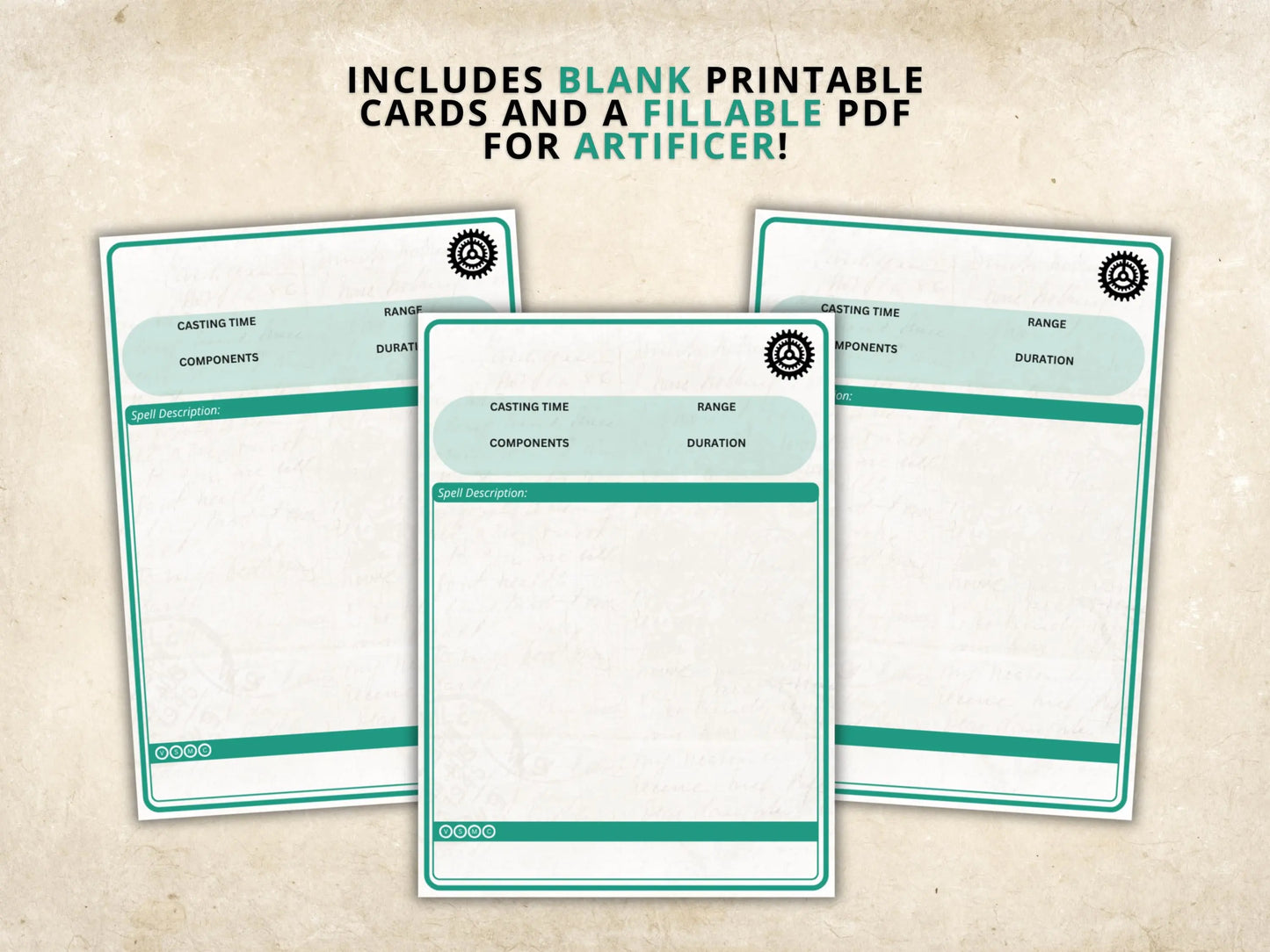 Artificer DnD Spell Cards 5e 2014 FeyWorks.co.uk