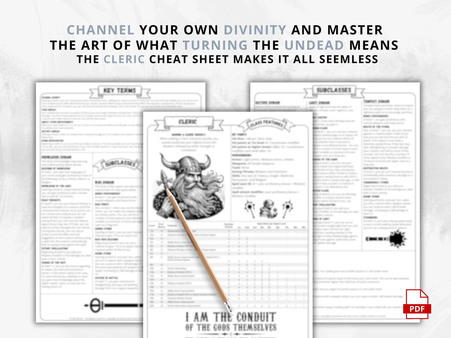 Cleric 5e 2014 Reference Guide - Cheat Sheet FeyWorks.co.uk