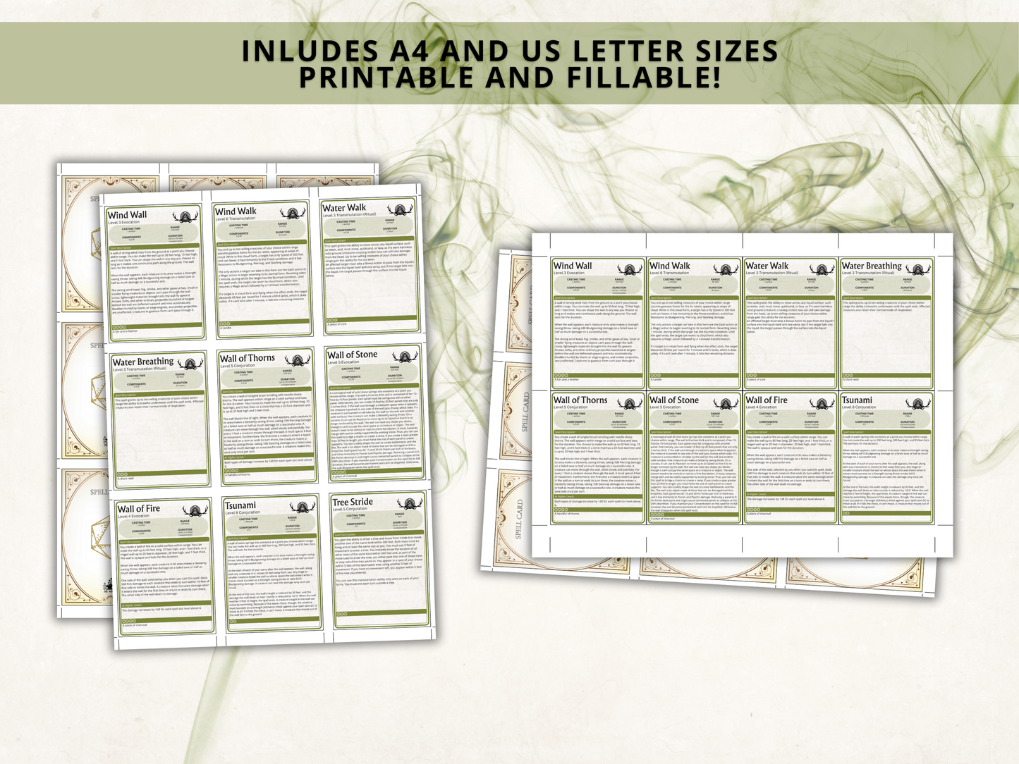Druid DnD Spell Cards 2024