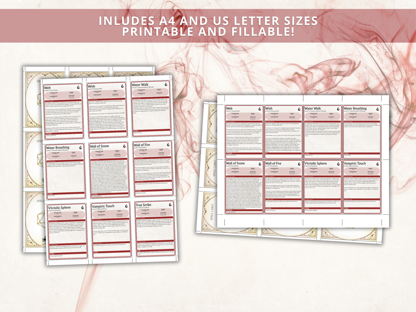 Sorcerer DnD Spell Cards 2024
