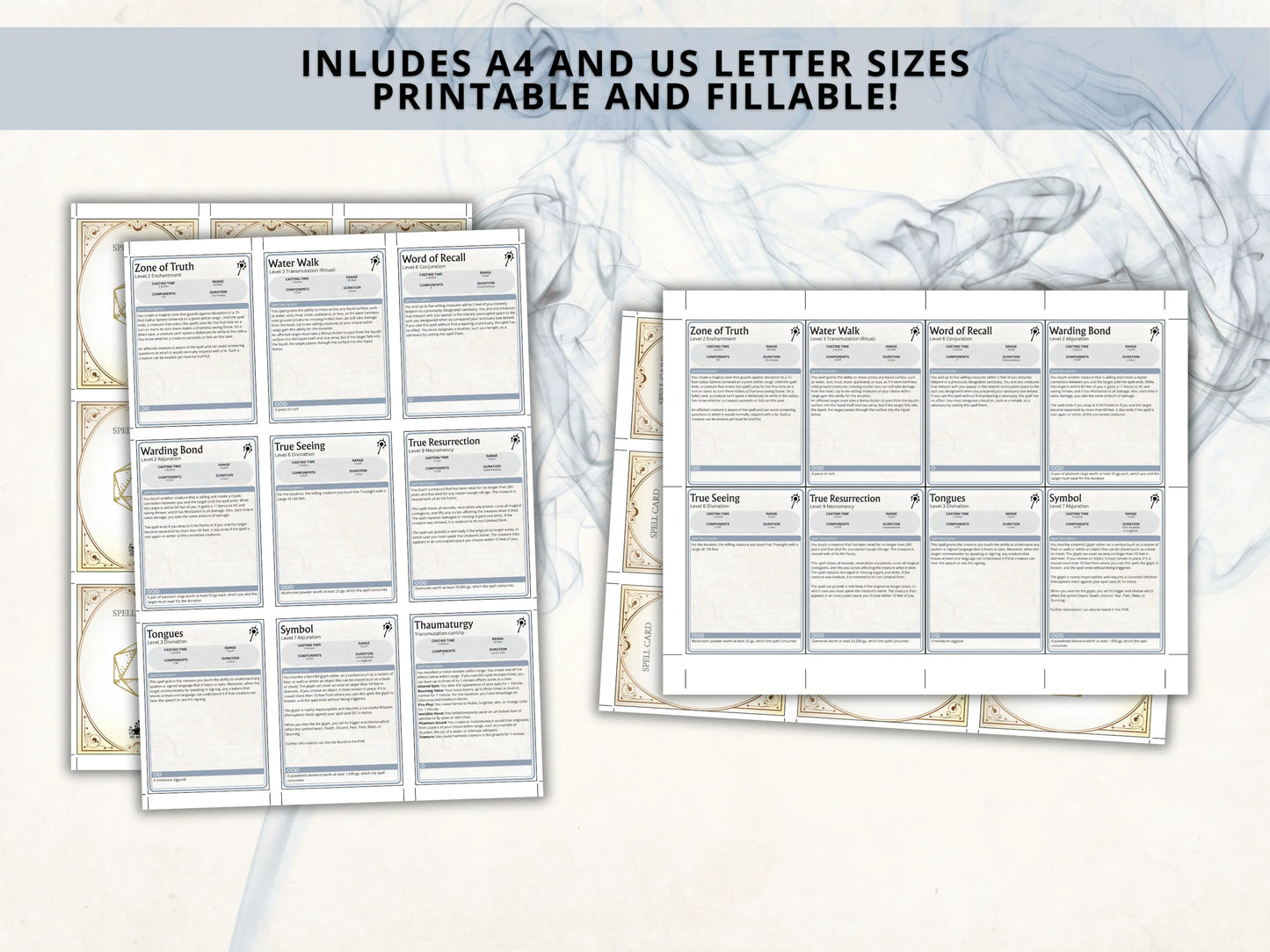 Cleric DnD Spell Cards 5e 2024 FeyWorks.co.uk