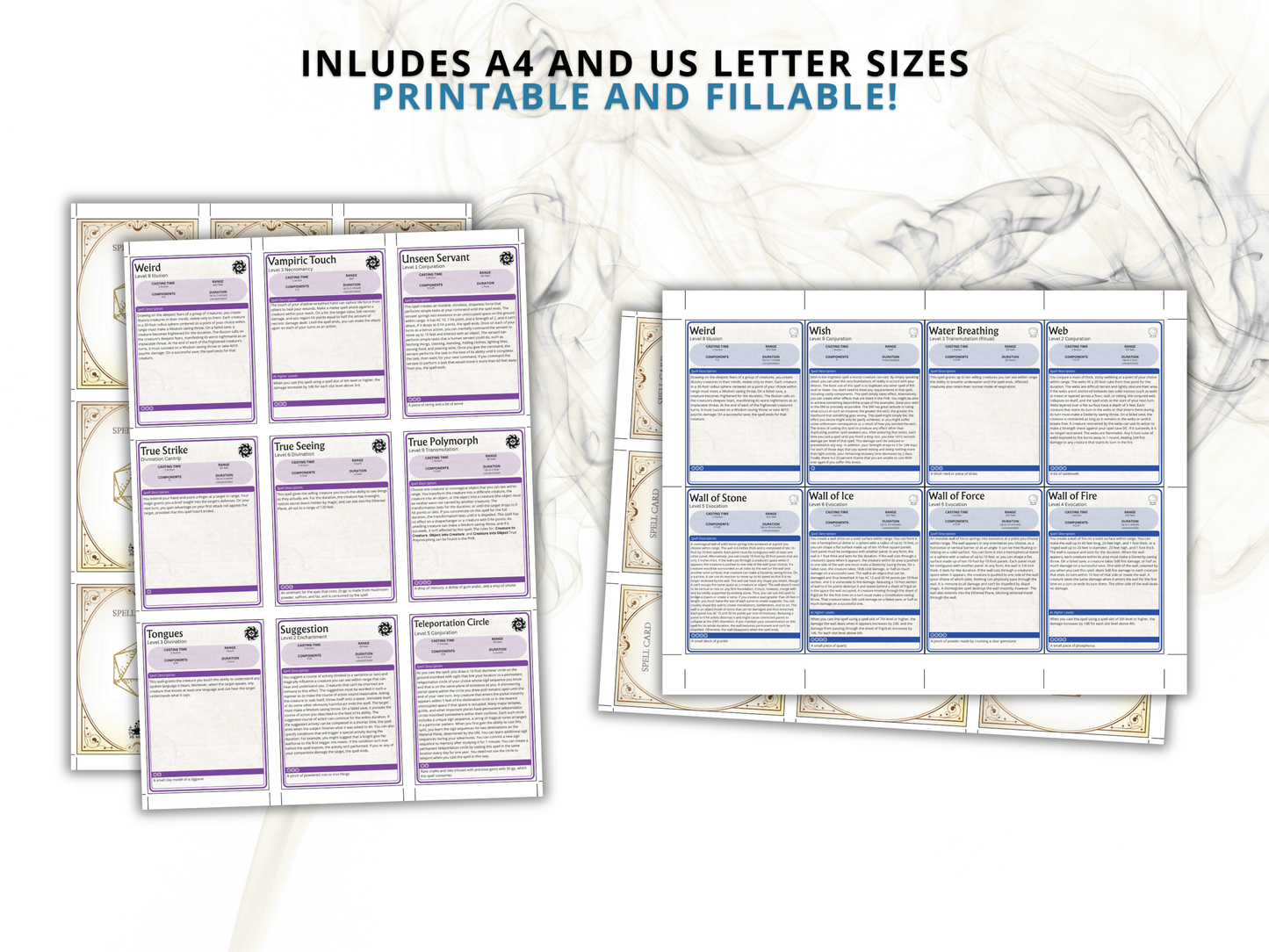 Complete DnD Spell Card Collection 5e 2024