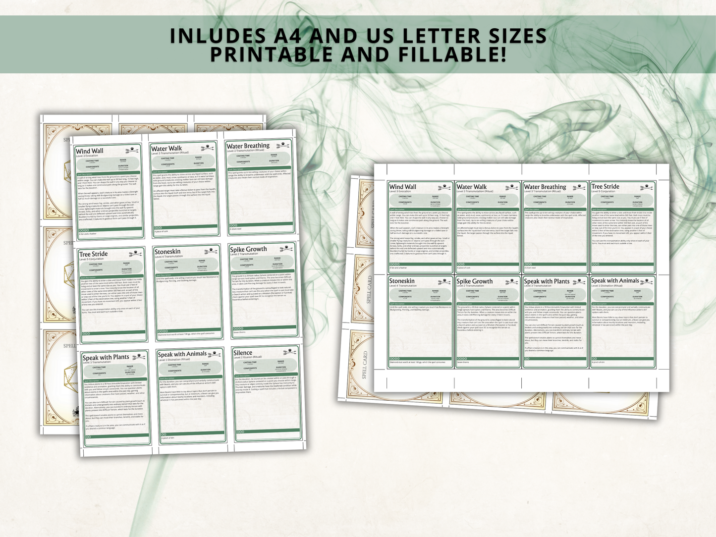 Ranger DnD Spell Cards 2024