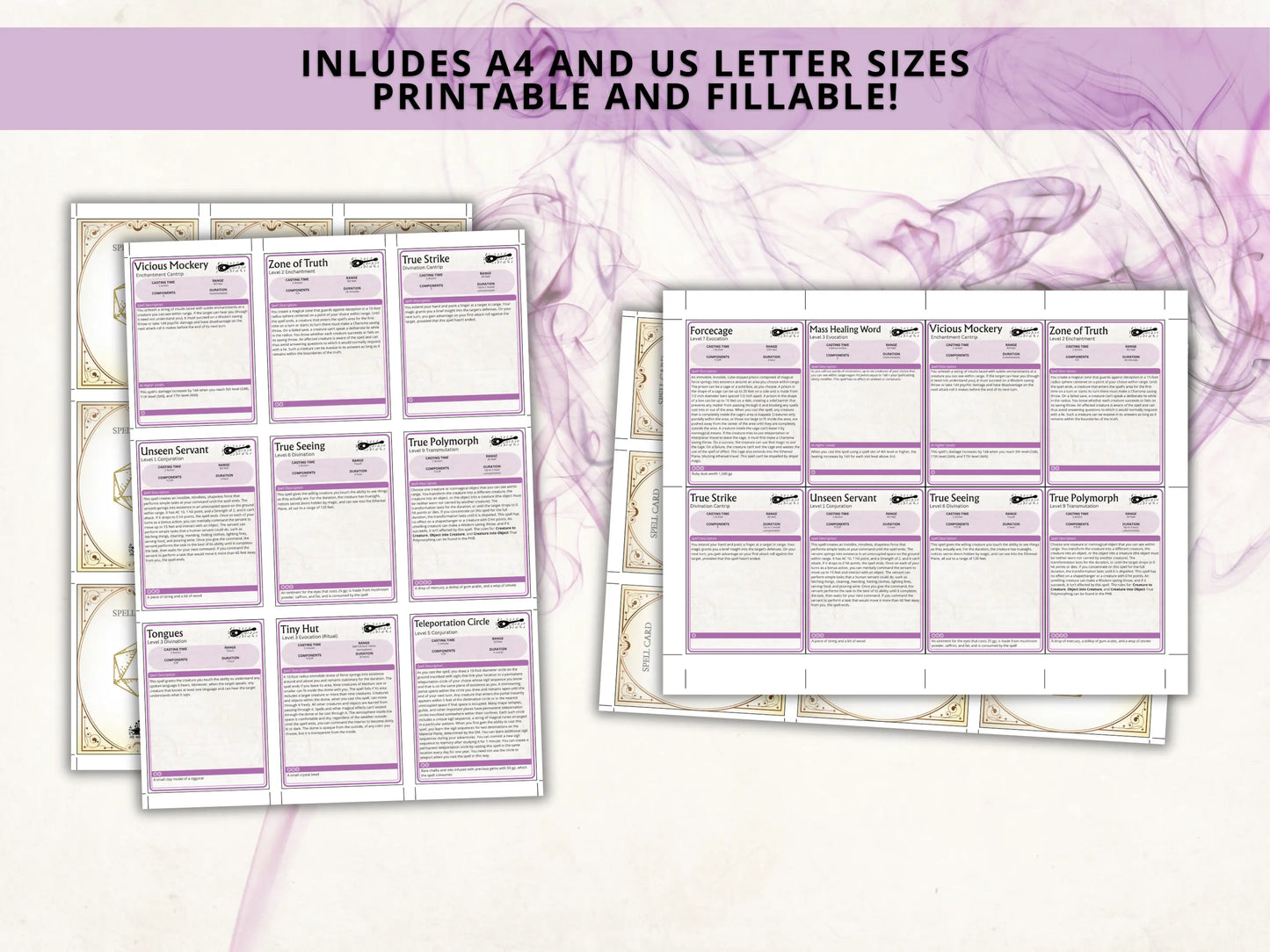 Bard DnD Spell Cards 5e 2024 FeyWorks.co.uk