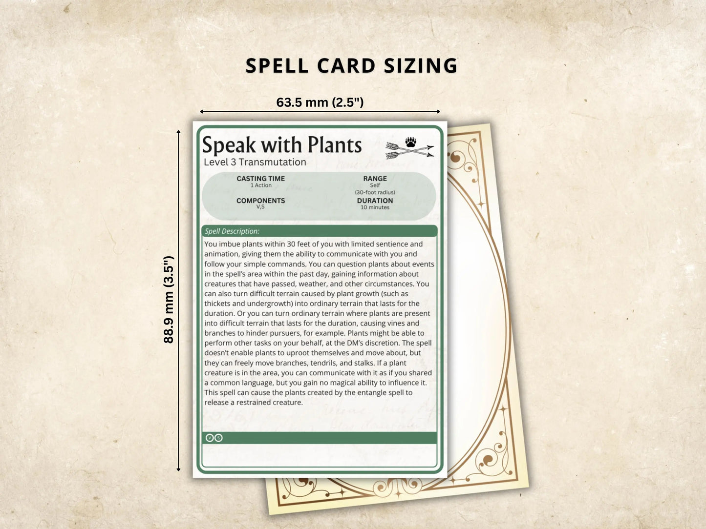 Ranger DnD Spell Cards 5e 2014 FeyWorks.co.uk