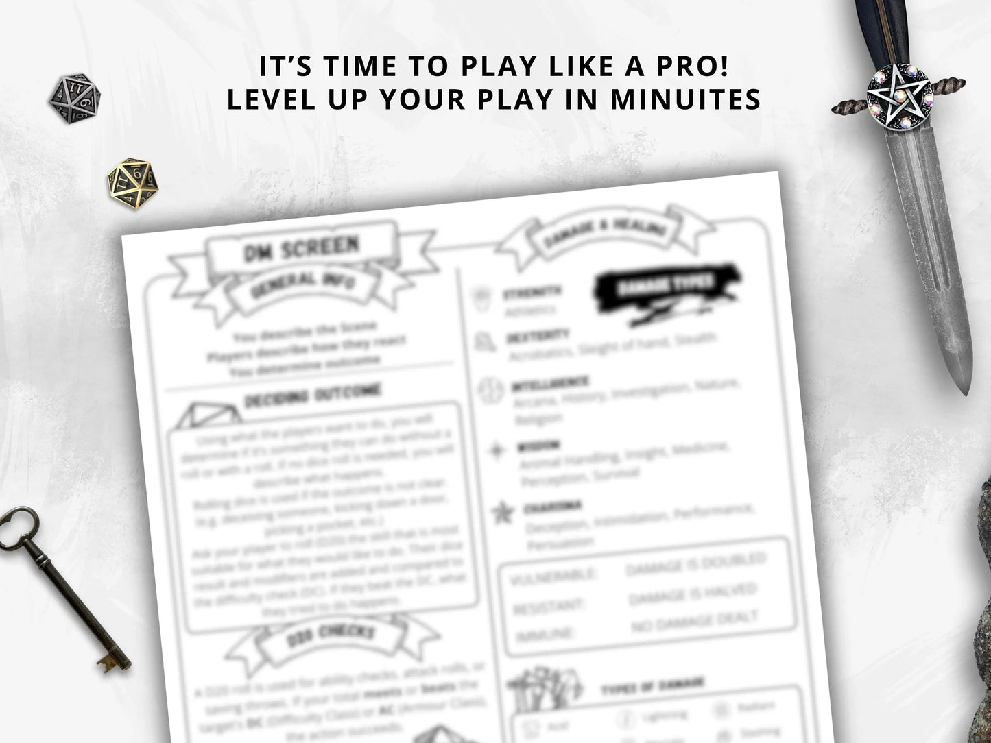 Dungeon Master Cheat Sheet 5.5 2024 Portrait FeyWorks.co.uk