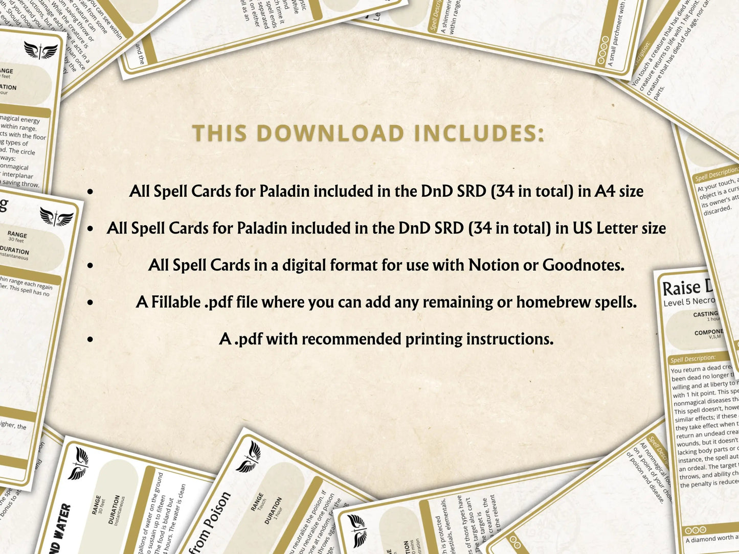 Paladin DnD Spell Cards 5e 2014 FeyWorks.co.uk