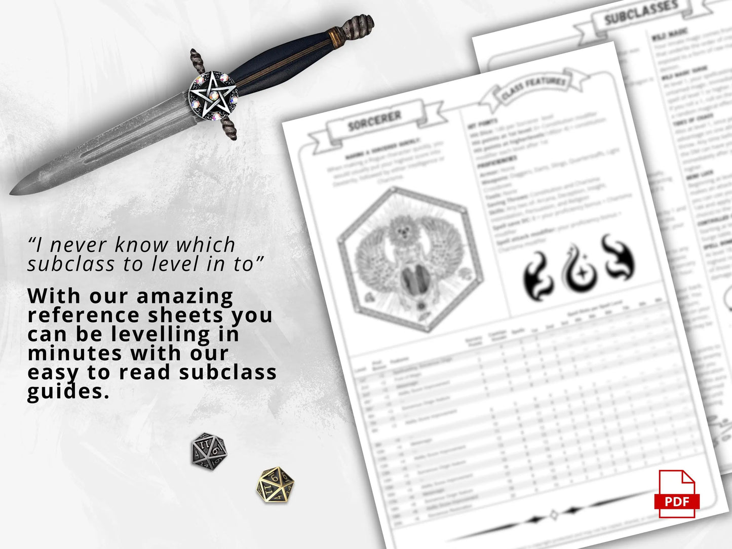 Sorcerer 5e 2014 Reference Guide - Cheat Sheet FeyWorks.co.uk