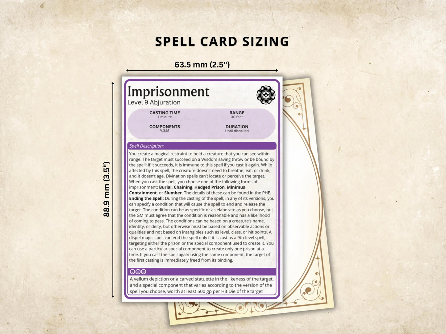 Warlock DnD Spell Cards 5e 2014 FeyWorks.co.uk
