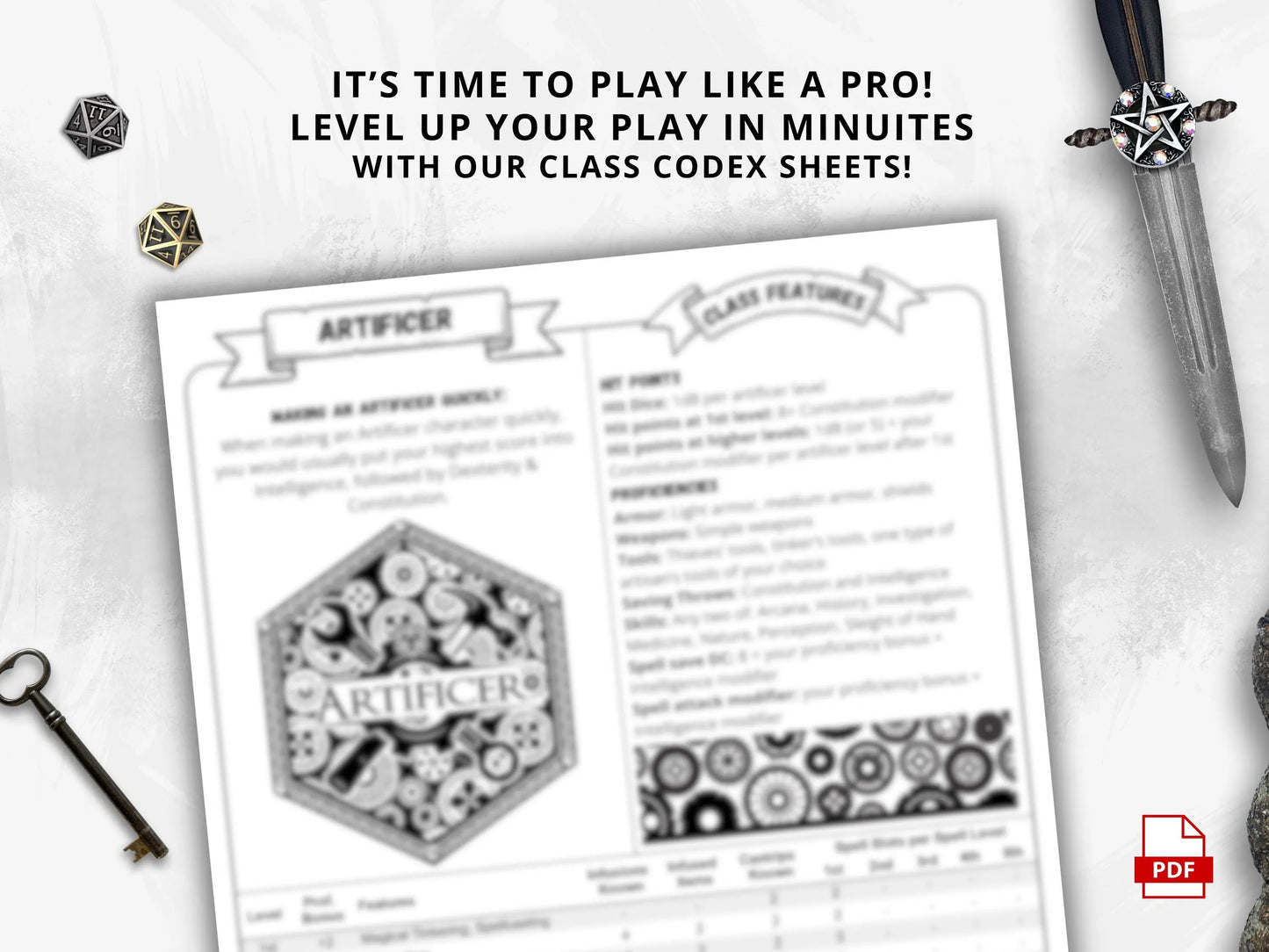 Artificer 5e 2014 Reference Guide - Cheat Sheet FeyWorks.co.uk