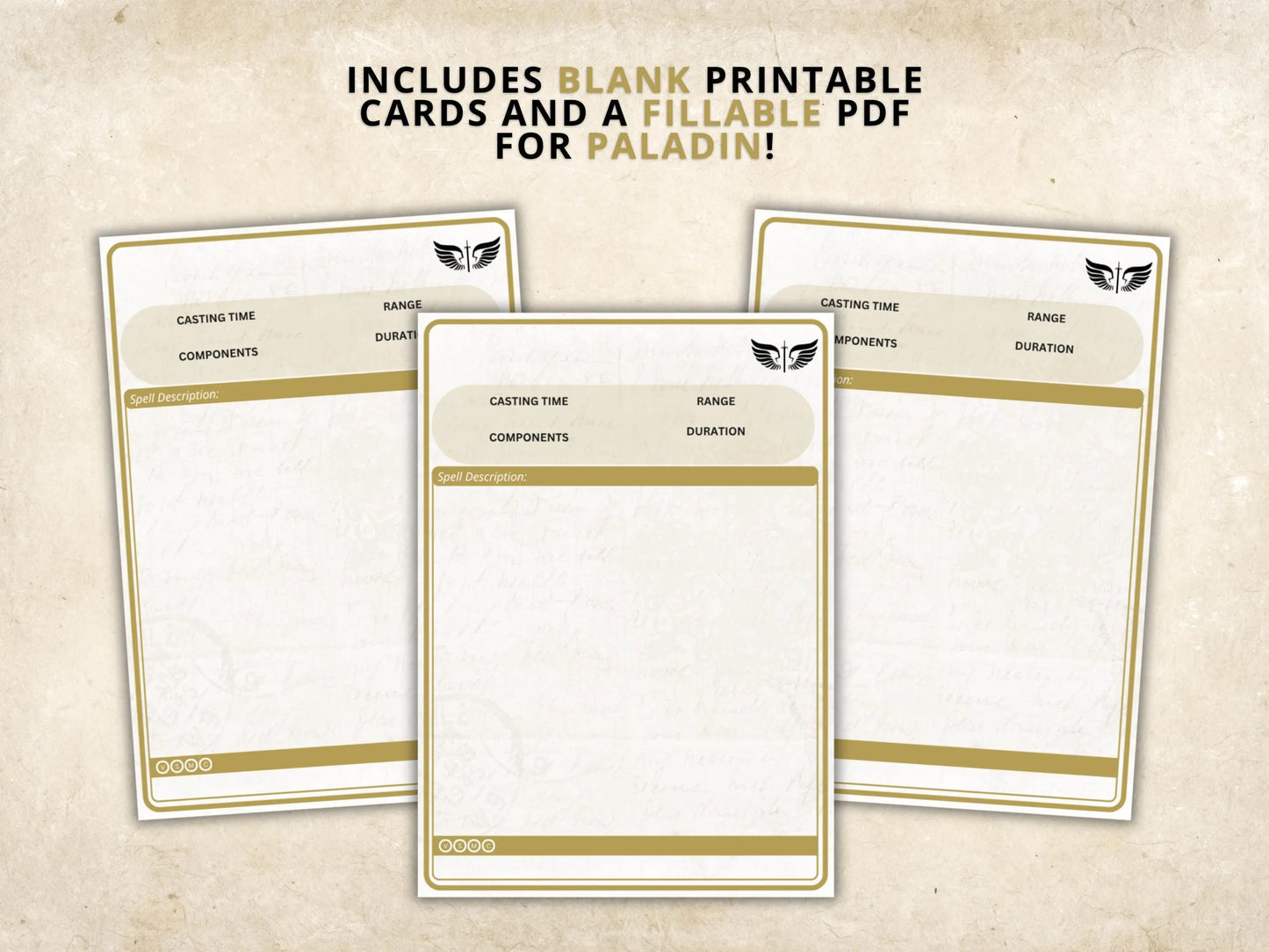 Paladin DnD Spell Cards 5e 2014 FeyWorks.co.uk
