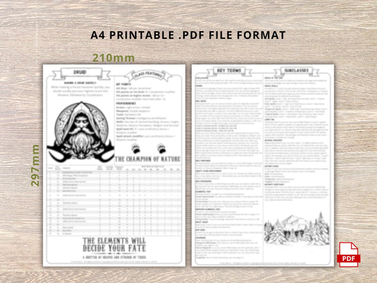 Druid 5e Cheat Sheet: Dungeons and Dragons Class Guide (PDF Download 2024 Edition)