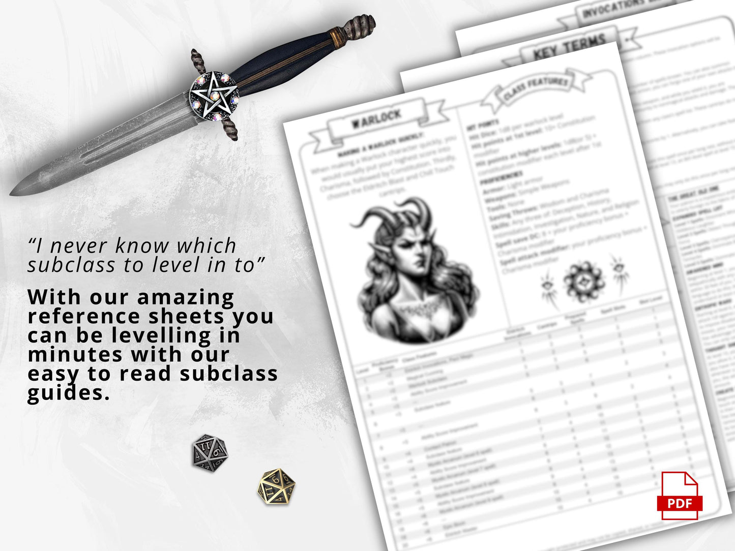 D&D 5e Warlock Class Codex | Printable Player Aid PDF