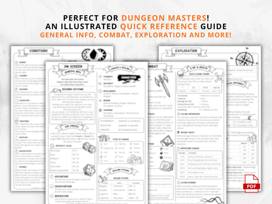 Dungeon Master Cheat Sheet: D&D 5e Quick Reference (Printable PDF, 2024 Update)