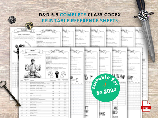 DnD 5e Class Codex: 2024 Edition - Complete Class Guide (PDF Download)