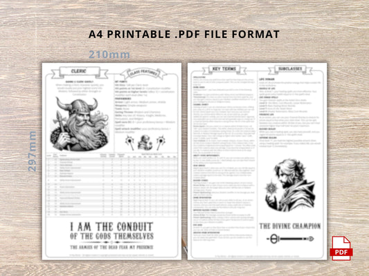 Cleric Cheat Sheet: DnD 5.5 Reference Guide (2024) (PDF Download)