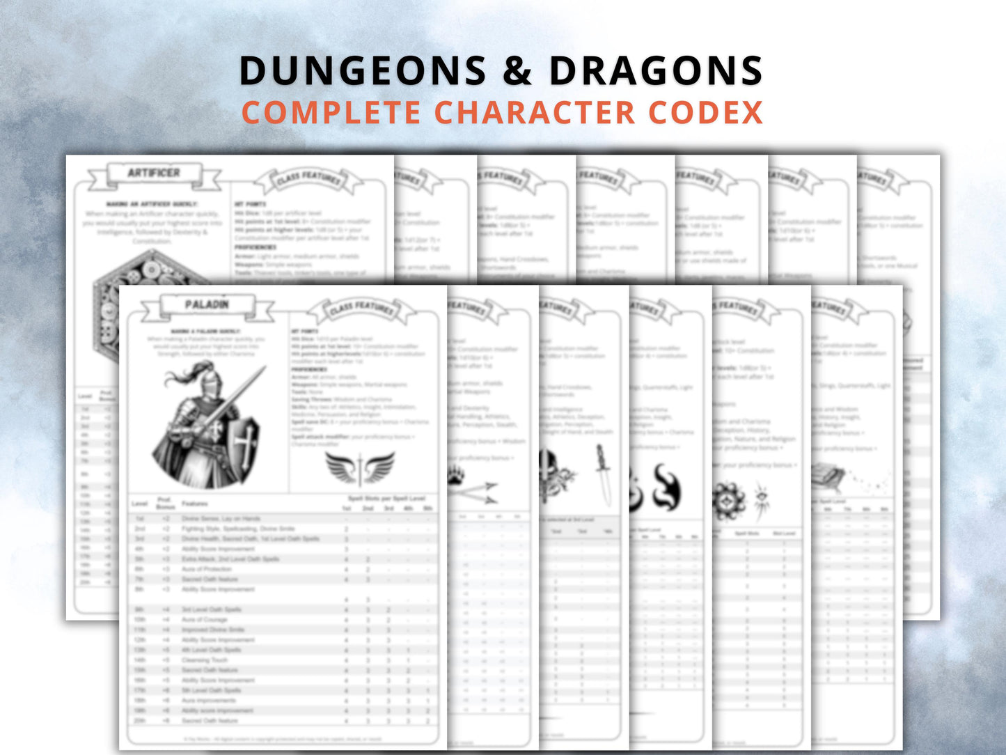 Dungeon Master 5E Digital Bundle: DM Cheat Sheets & Character Sheets (PDF Download)