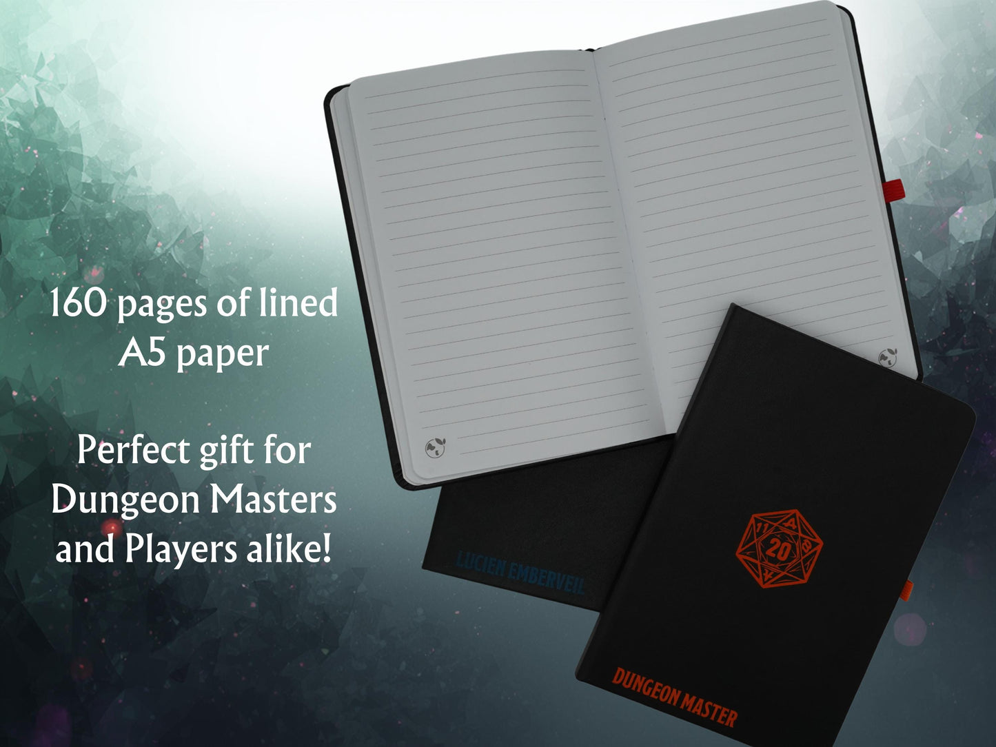Personalised DnD Journal, Custom Laser-Engraved A5 Campaign Notebook for Players and Dungeon Masters