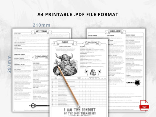 Cleric 5e 2014 Reference Guide - Cheat Sheet FeyWorks.co.uk