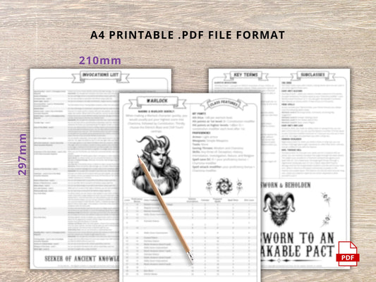 Warlock 5.5 2024 Reference Guide - Cheat Sheet FeyWorks.co.uk