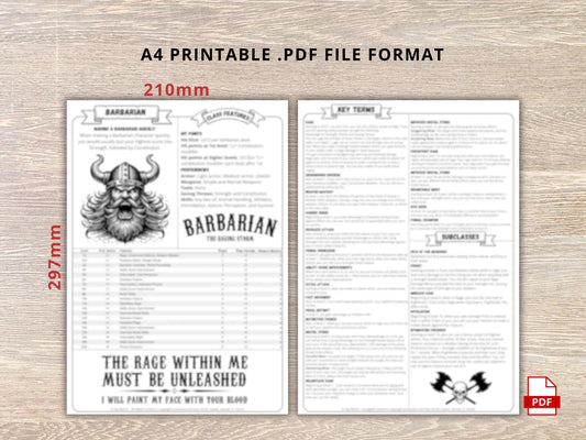 Barbarian 5.5 2024 Reference Guide - Cheat Sheet FeyWorks.co.uk