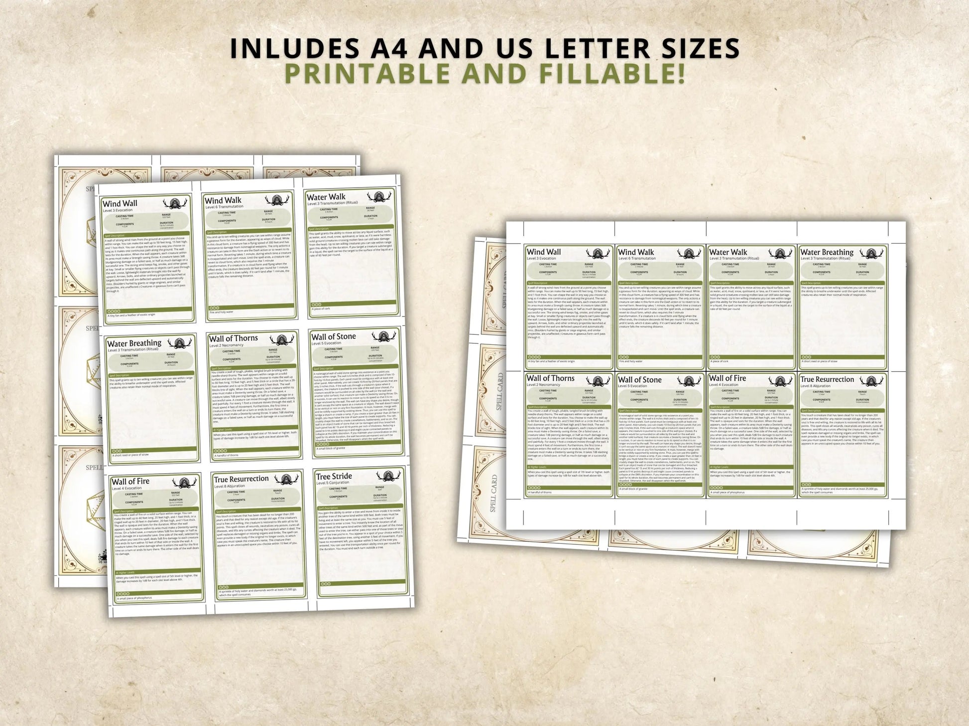 Druid DnD Spell Cards 5e 2014 FeyWorks.co.uk
