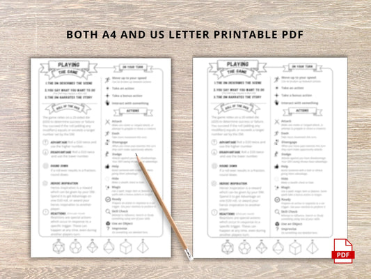 Player Cheat Sheet 5e 2014 & 5.5 2024 FeyWorks.co.uk