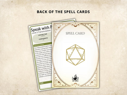 Druid DnD Spell Cards 5e 2014 FeyWorks.co.uk