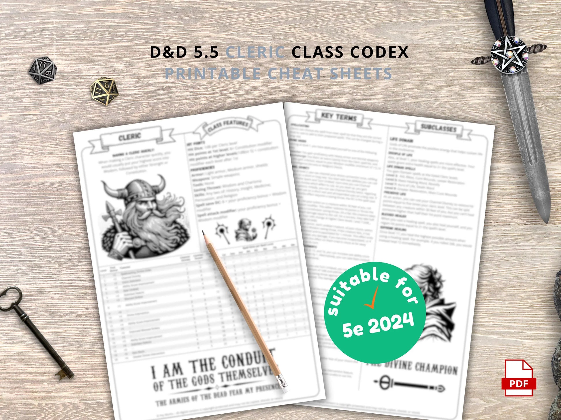 Cleric 5.5 2024 Reference Guide - Cheat Sheet FeyWorks.co.uk