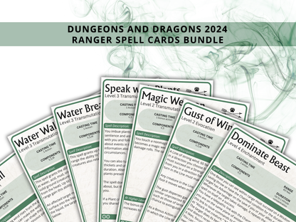 Ranger DnD Spell Cards 2024