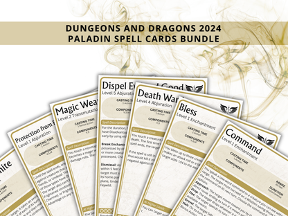 Paladin DnD Spell Cards 2024