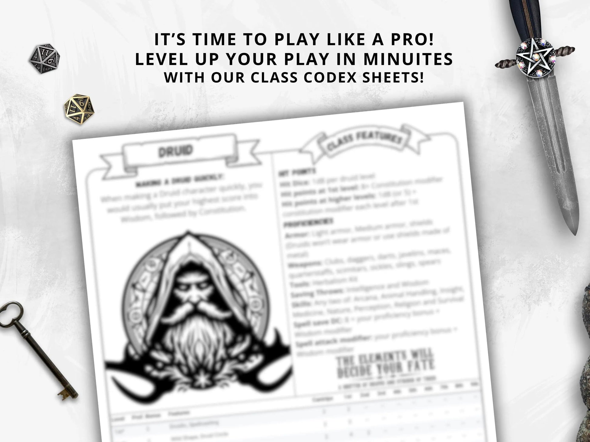 Druid 5e 2014 Reference Guide - Cheat Sheet FeyWorks.co.uk