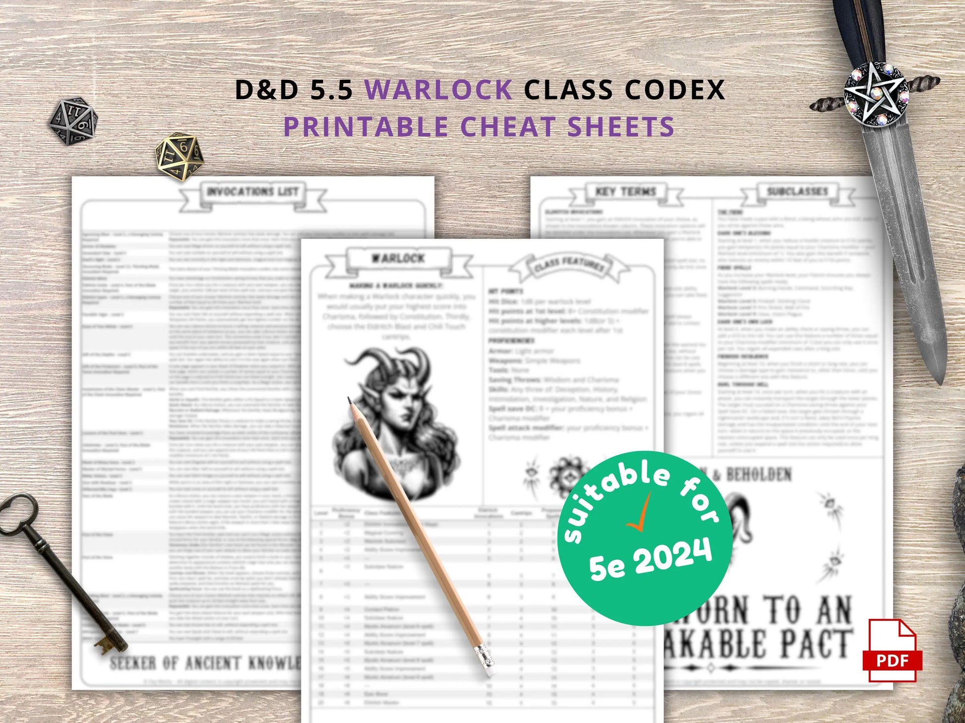 Warlock 5.5 2024 Reference Guide - Cheat Sheet FeyWorks.co.uk