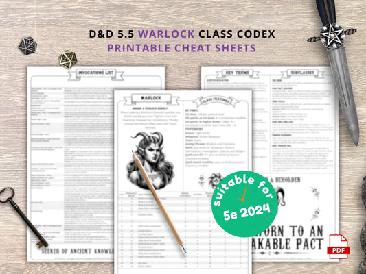 Warlock 5.5 2024 Reference Guide - Cheat Sheet FeyWorks.co.uk